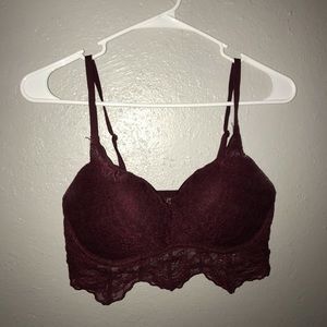 PINK Burgundy Push-up Bralette